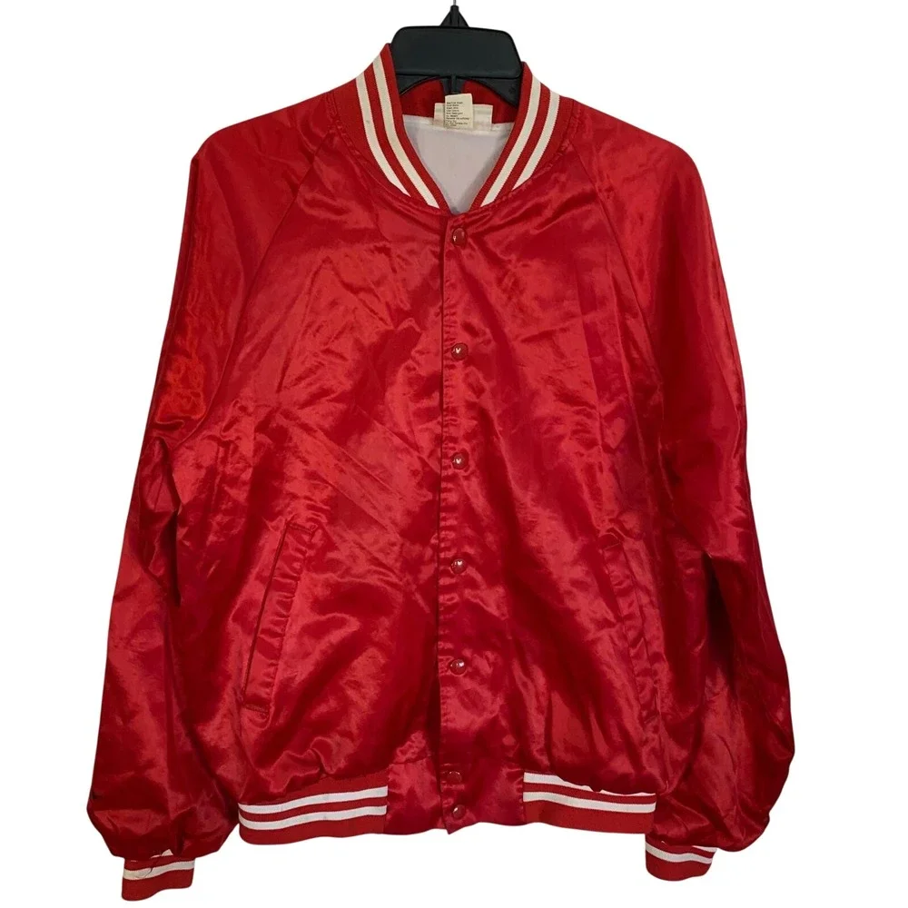 Vintage Hartwell Texas Warrior Soccer‎ Satin Varsity Jacket USA M Town Country